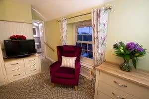 Relax in your own seating area in one of our luxury rooms at Featherton House senior living residence near Banbury.