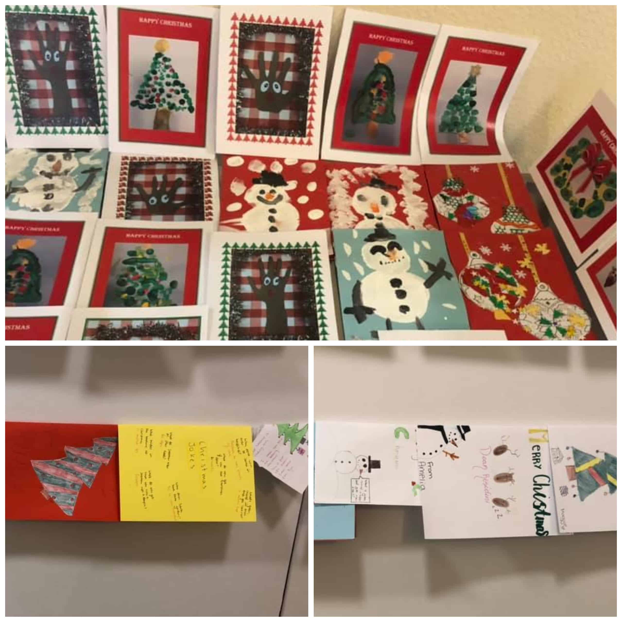 A selection of the hand decorated Christmas cards sent to Westerham Place Care Home residents by local school children.