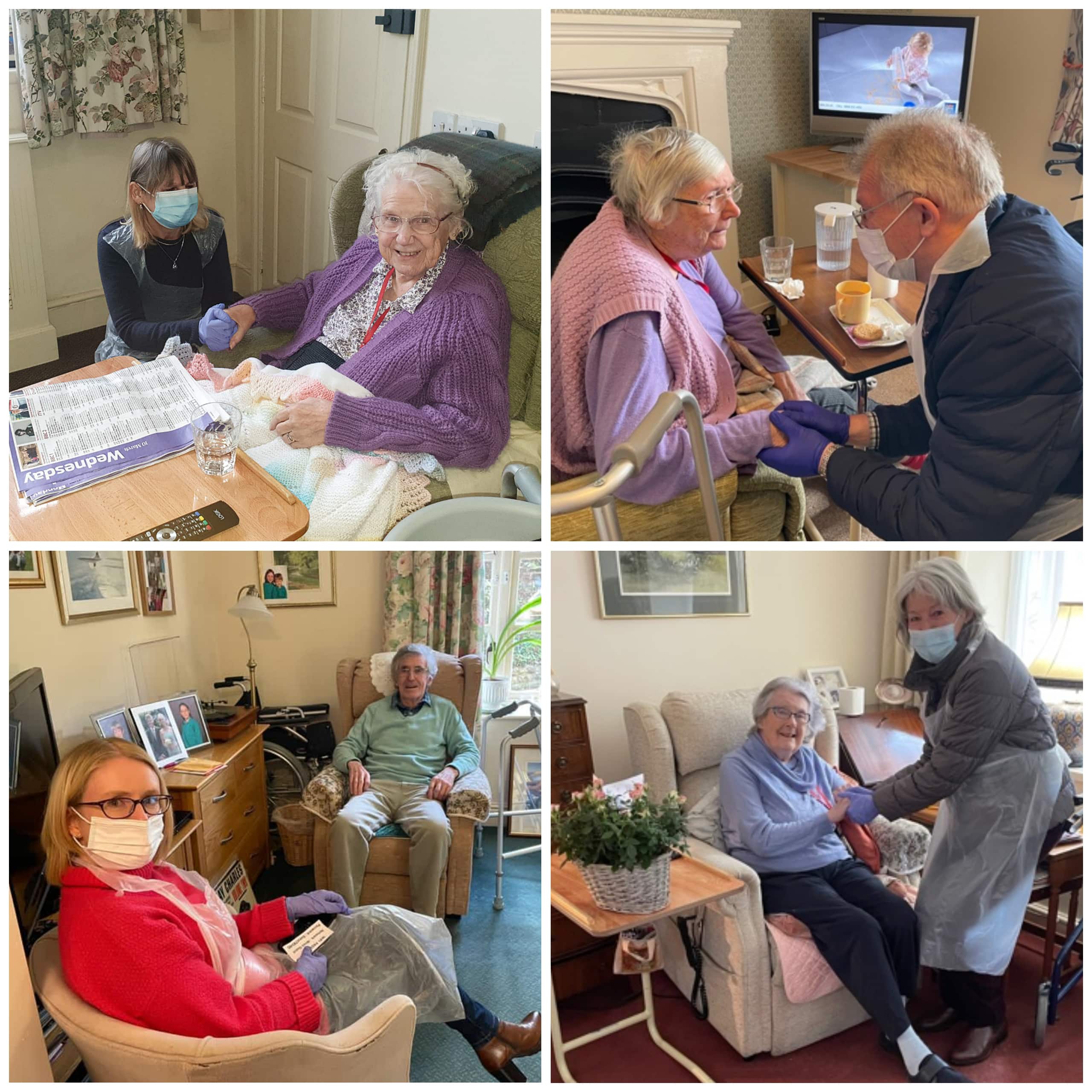 Residents at Featherton House Care Home in Deddington reunited with their designated visitors inside the home.