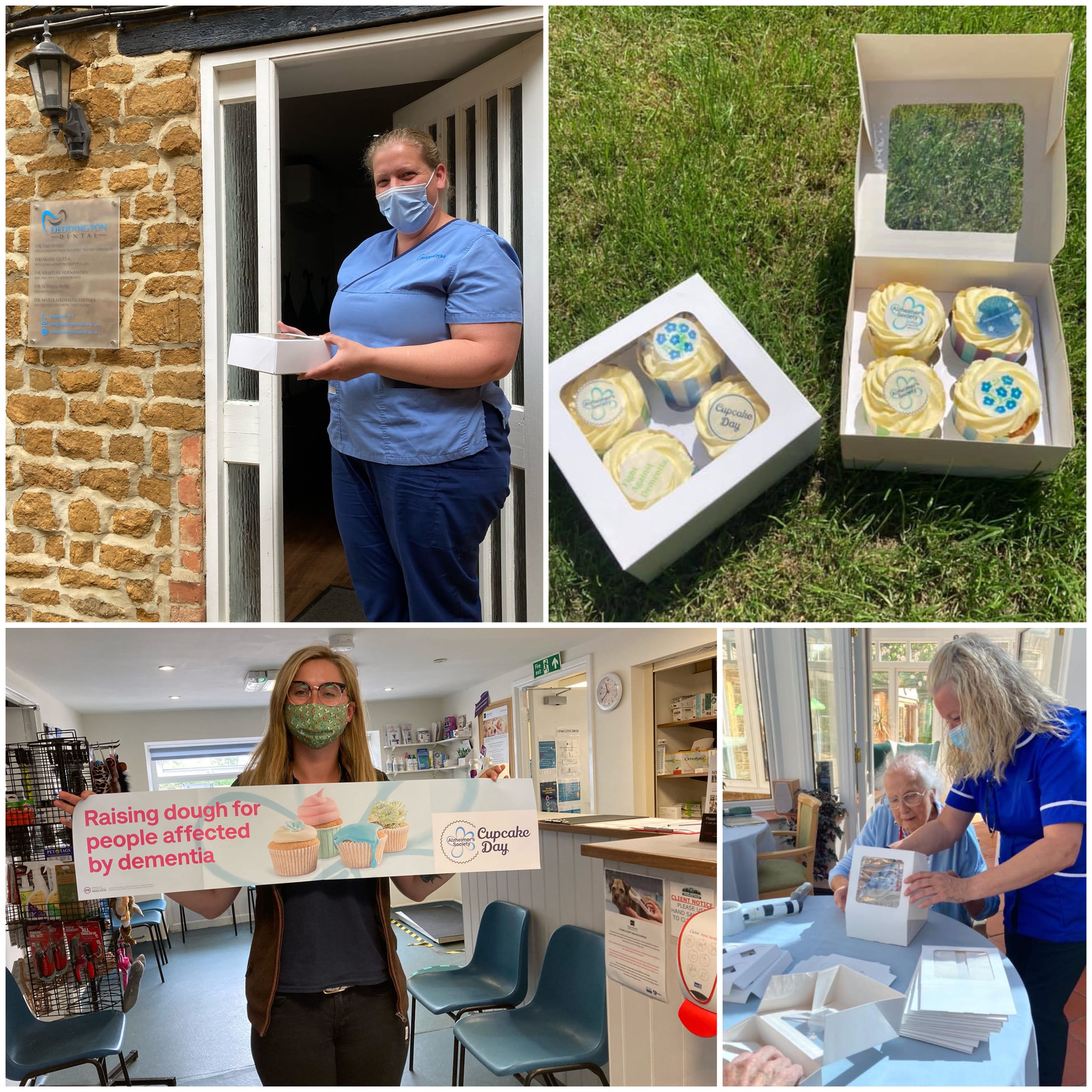 Residents and staff at Deddington-based care home Featherton House packing homebaked cupcakes into gift boxes for local keyworkers.